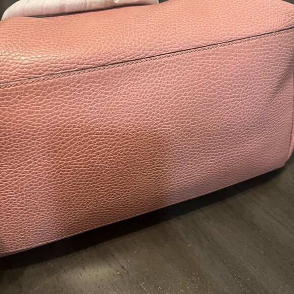 GUCCI DOLLAR CALFSKIN GG CHARM PINK TOTE WITH CROSSBODY STRAP - Picture 4 of 8